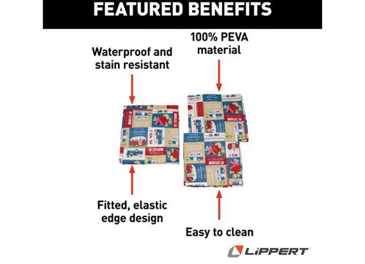 Lippert LIPPERT 3 PC PICNIC TABLE COVER SET-PATCHWORK PRINT