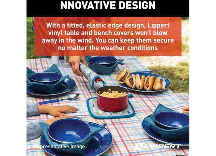 Lippert LIPPERT 3 PC PICNIC TABLE COVER SET-PATCHWORK PRINT