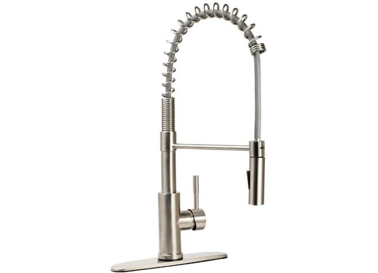 Dura Faucet STREAMLINE COIL PULL-DOWN RV KITCHEN FAUCET - BRUSHED SATIN NICKEL