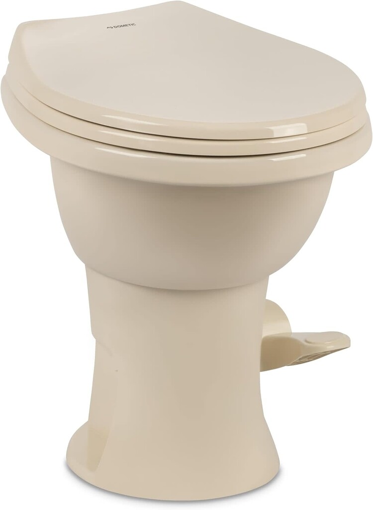 Dometic Bone Toilet; 410 Series; Standard Profile; 18 Inch Seat Height; Slow Close