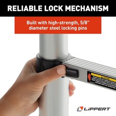 Lippert Utility Ladder; On-The-Go™; Vehicle Mounted Universal When Equipped With Ladder Receiver; Telescoping; 12 Foot 6 Inch Height