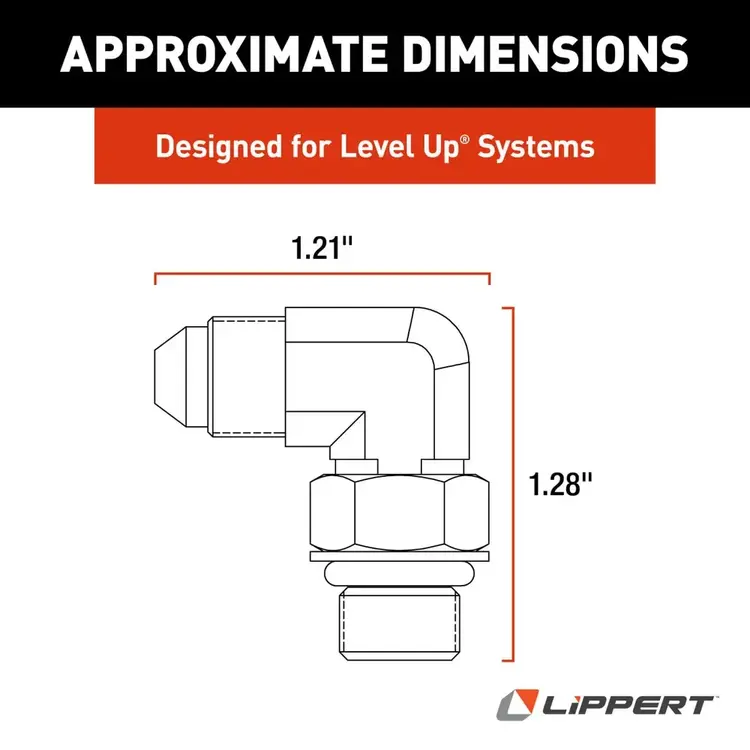 Lippert Lippert 1/4" 90° Elbow Hydraulic Leveling System Fitting #6801-04-04