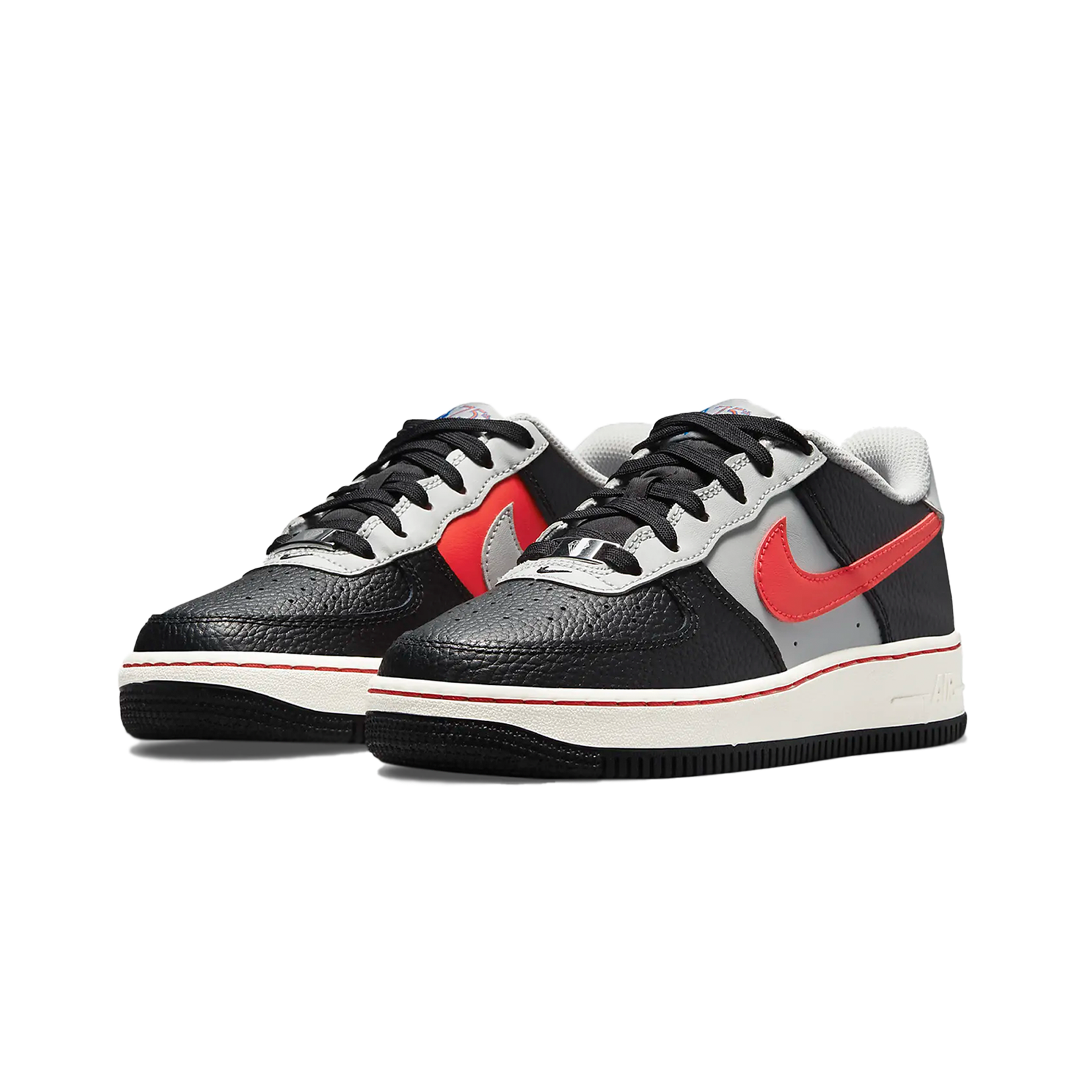 Nike Air Force 1 LV8 EMB (gs) - Black/Chile red/Grey fog/Sail - Street Hope
