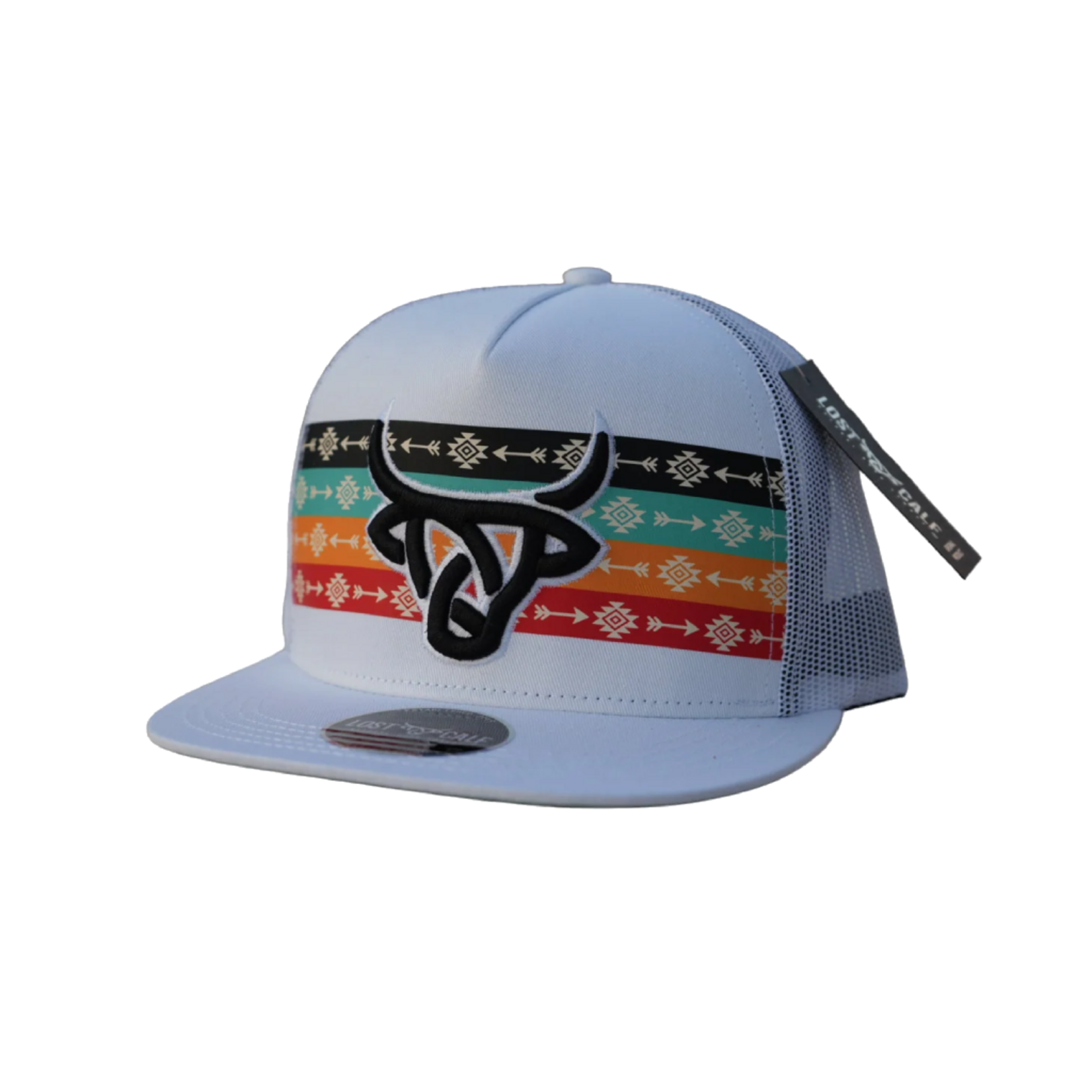 Lost Calf Brand Gorra Lost Calf Arrow Flat - White / Black/Turquoise/Yellow/Red