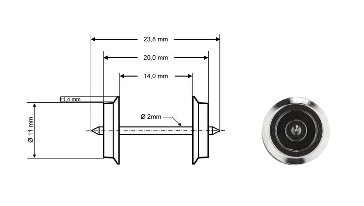 Roco Roco 40183 AC Wheel Set 11mm (2)