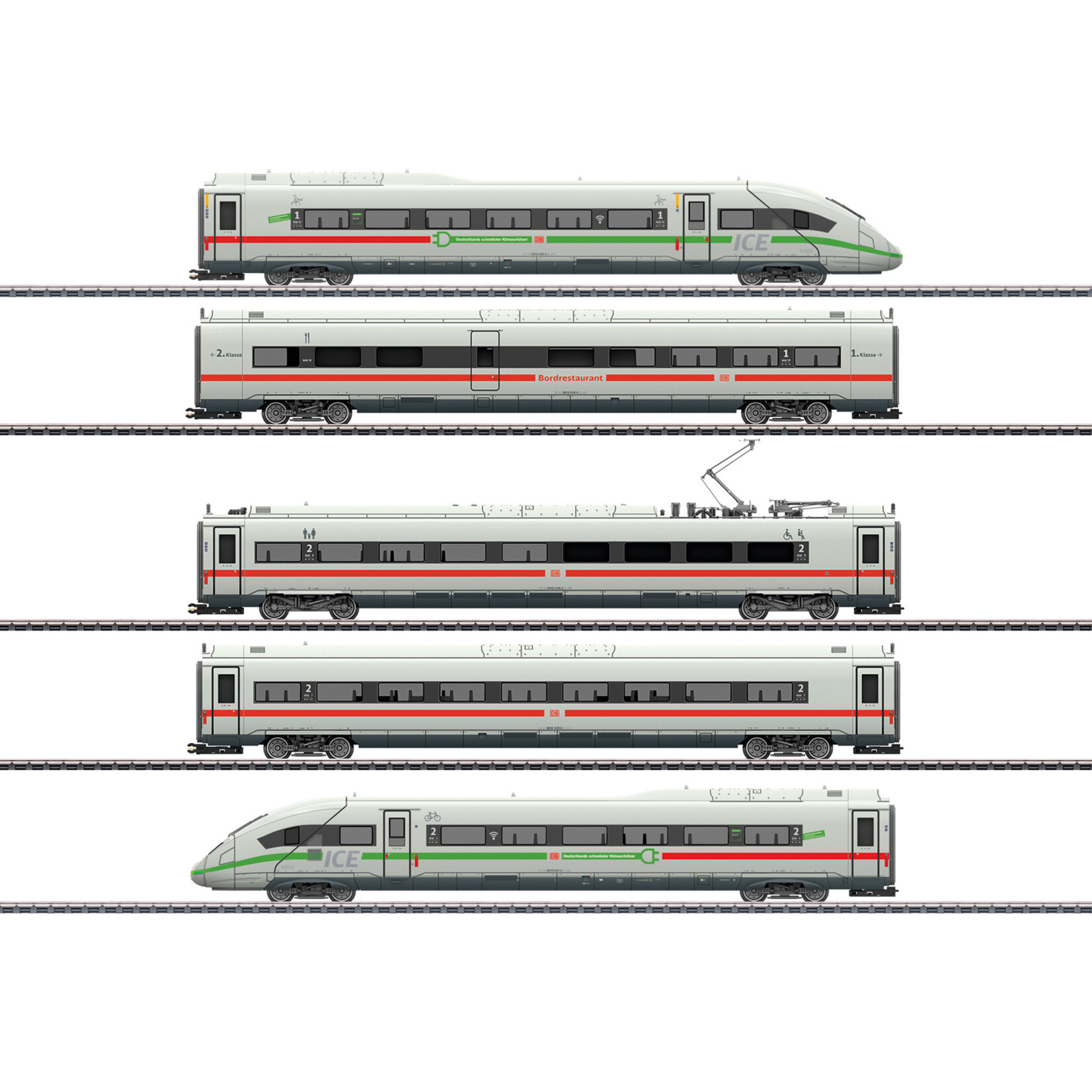 Märklin Märklin 39716 H0 ICE 4 pwd rail car,green stripe