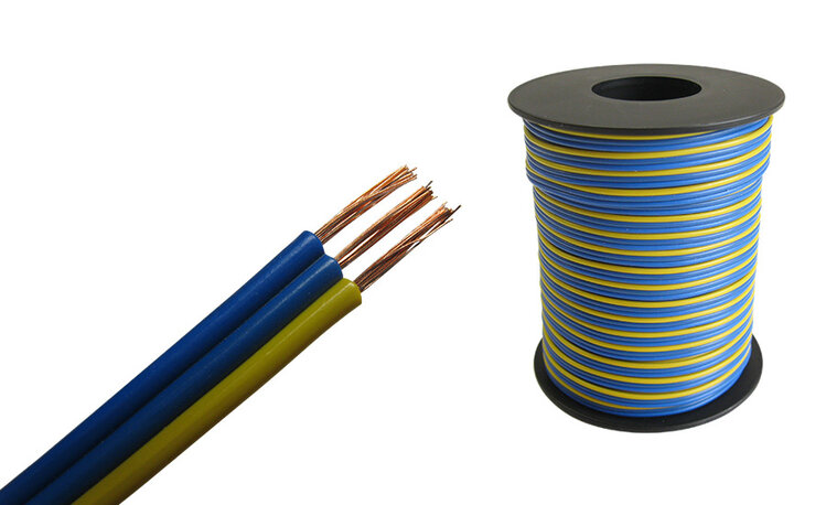 Schönwitz Schönwitz 50368 Wire 3 x 0.14mm² Blue/Blue/Yellow 25 Meter Spool