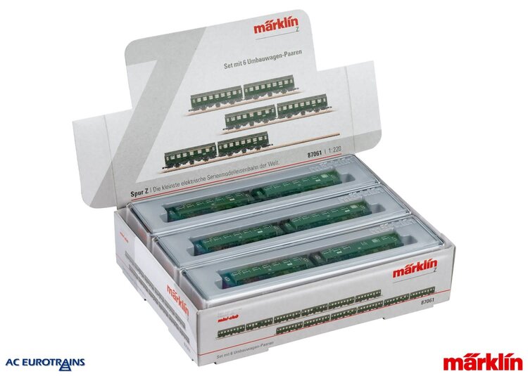 Märklin Märklin 87061 Set with 6 Pairs of Rebuild Cars in a Display