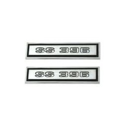TWE 1968 Chevelle "396" Door Panel Emblems w/ Mounting Clips- Pair