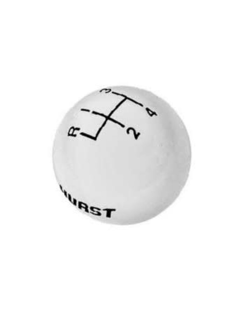CHQ White 4 Speed  3/8" Shift Knob for Hurst and other shifters
