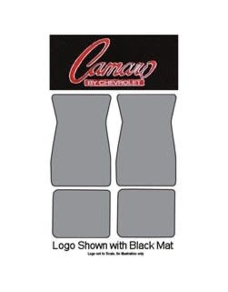 Auto Custom Carpets 1967-69 Camaro Floor 4-pc Mat -Black - "Camaro By Chevy"