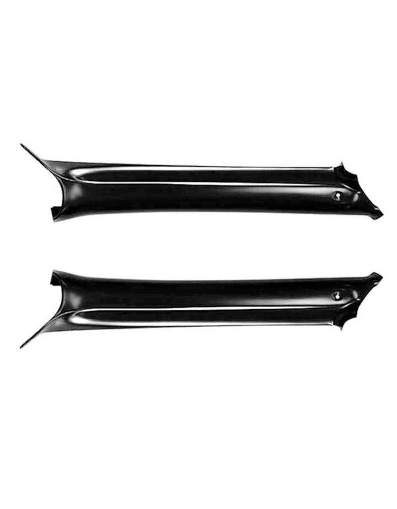 1968-72 Chevelle Convertible Pillar Post Moldings - Pair Black