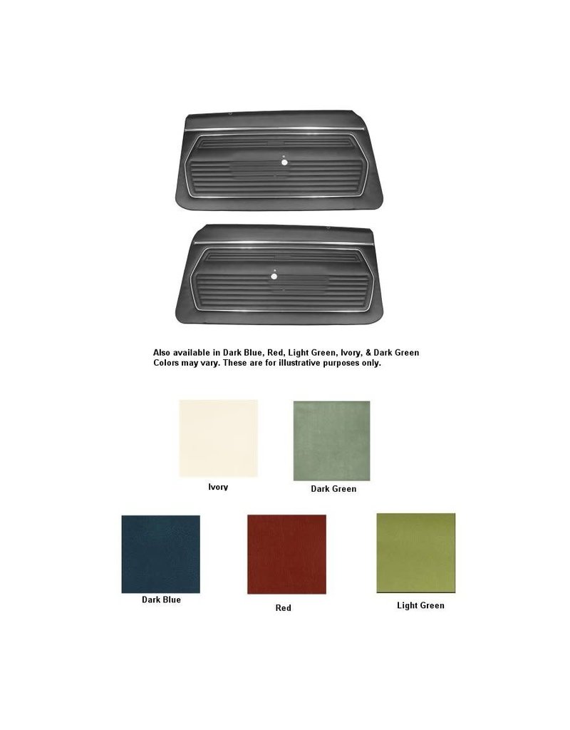 Distinctive Industries 1969 Camaro Pre-Assembled Standard Front Door Panels Pair-Black