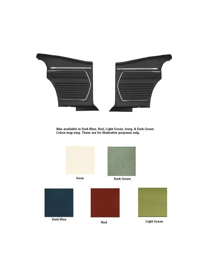 Distinctive Industries 1969 Camaro Pre-Assembled Standard Coupe Rear Seat Side Panel - Black