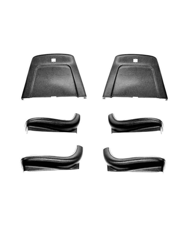 TWE 1969-72 Chevelle Black Seat Back & Bottom -With Chrome 6 piece Kit ( Does both bucket seats)