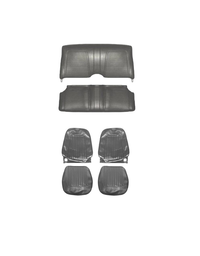 Distinctive Industries 1968 Camaro Front and Rear Fold Down Seat Cover Set - Black