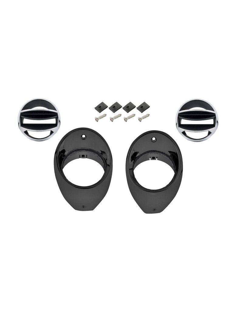 OPGI 1966-67 Chevelle Air Vent Ball & Bezel Set Black