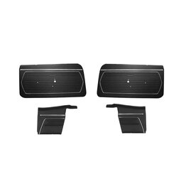 1969 Camaro Convertible Pre-Assembled Standard Front & Rear Door Panels Pair-Black