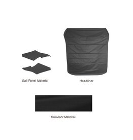 Distinctive Industries 1967 Chevelle Headliner & Sail Panel Kit w/Visor Material - Black