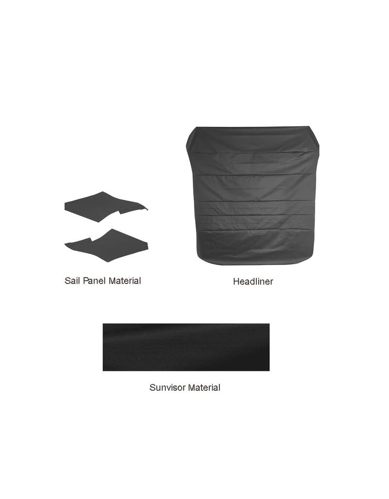 Distinctive Industries 1967 Chevelle Headliner & Sail Panel Kit w/Visor Material - Black