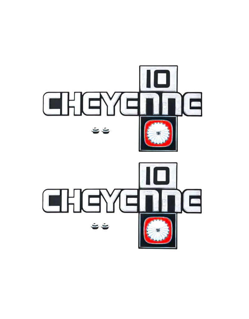 1981-87 Chevy Truck C10  "Cheyenne 10" Fender Emblems Pair