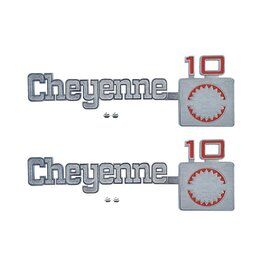 1975-80 Chevy Truck C10  "Cheyenne 10" Fender Emblems Pair