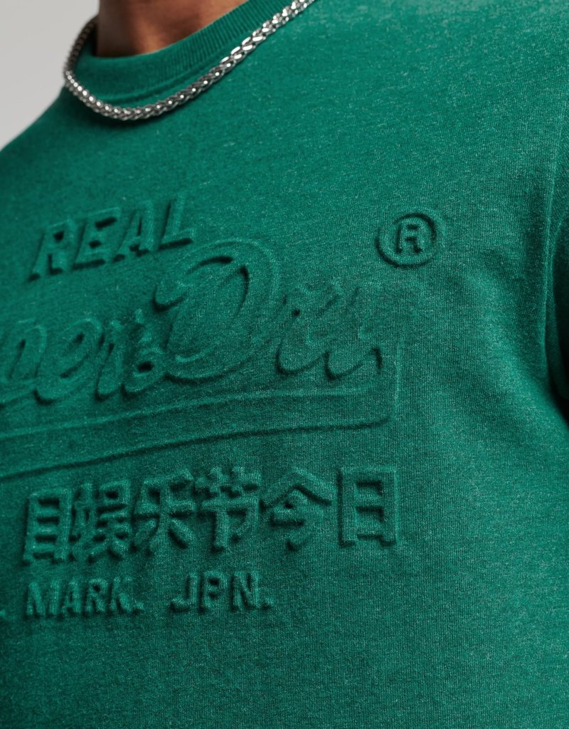 | Superdry Embossed Surplus Brands - Logo Vintage T-Shirt Green |