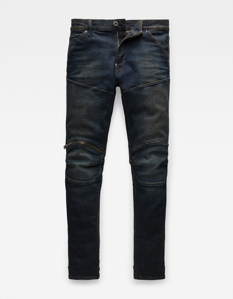 5620 3D Zip Knee Skinny Jeans Dark Blue Gstar Surplus Brands