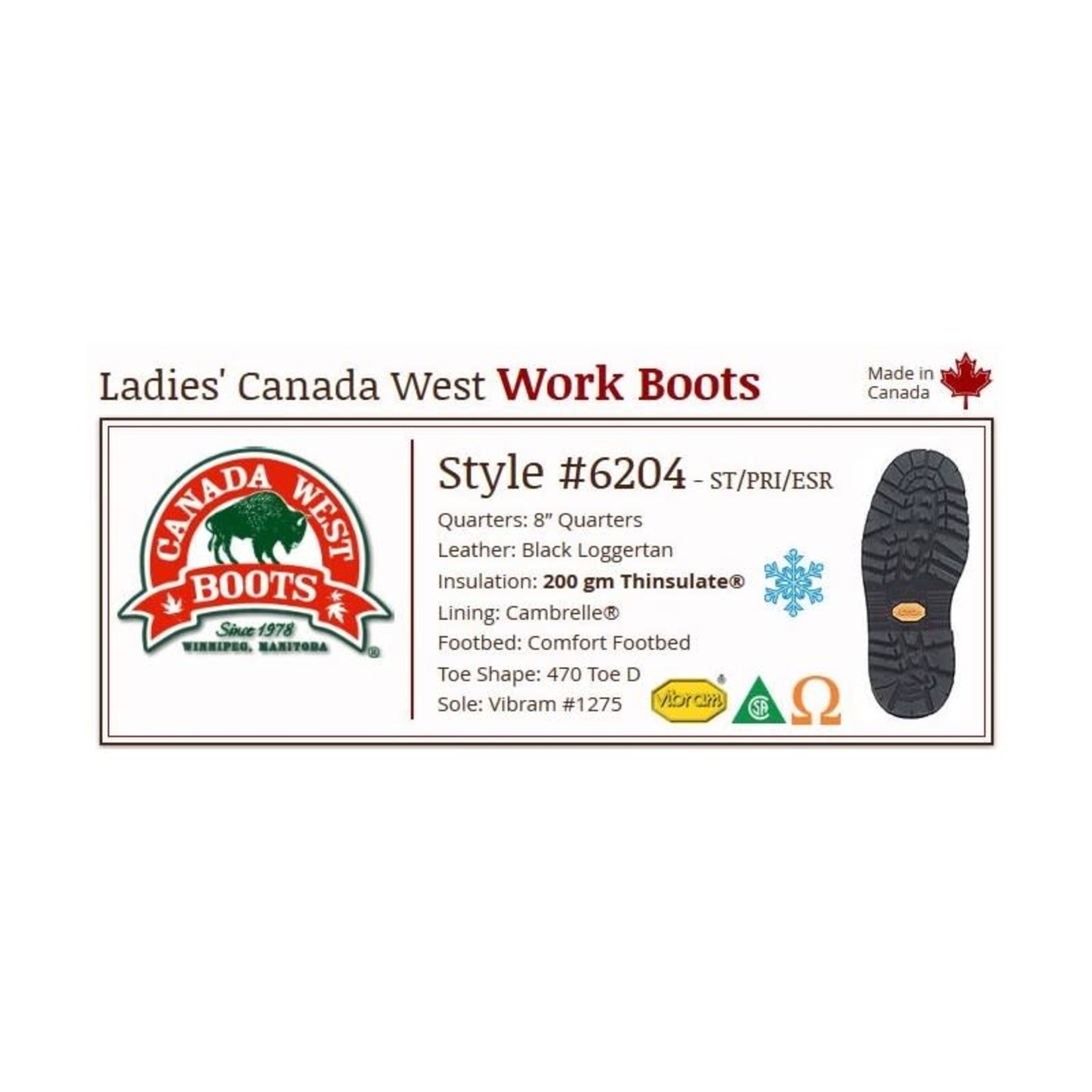 Canada West Boots Ladies Safety Boot