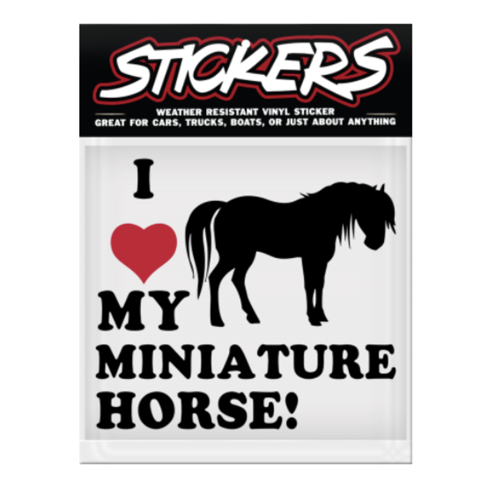 Stickers I Love My Miniature Horse Car Decal