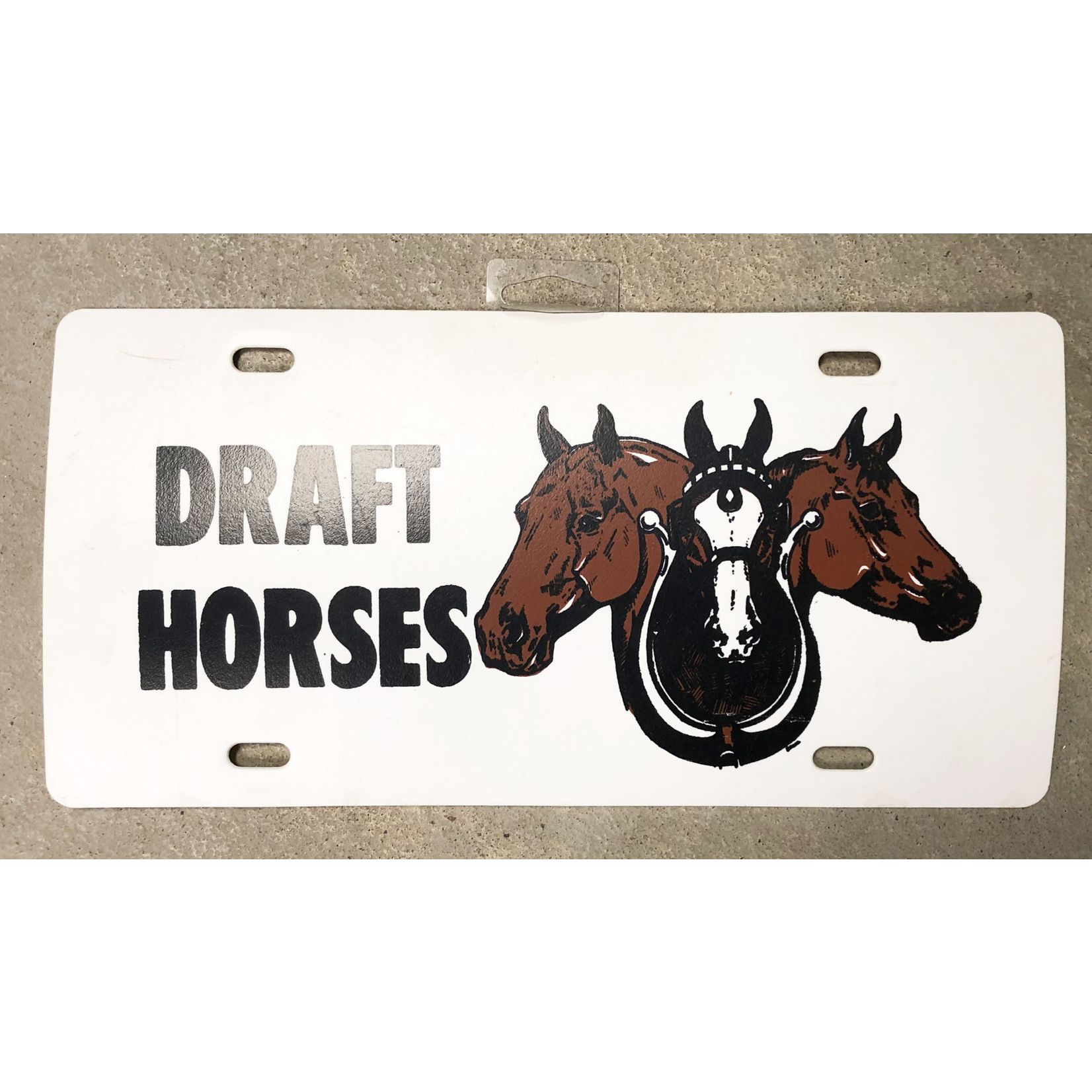 Draft Horses License Plate Space Cover