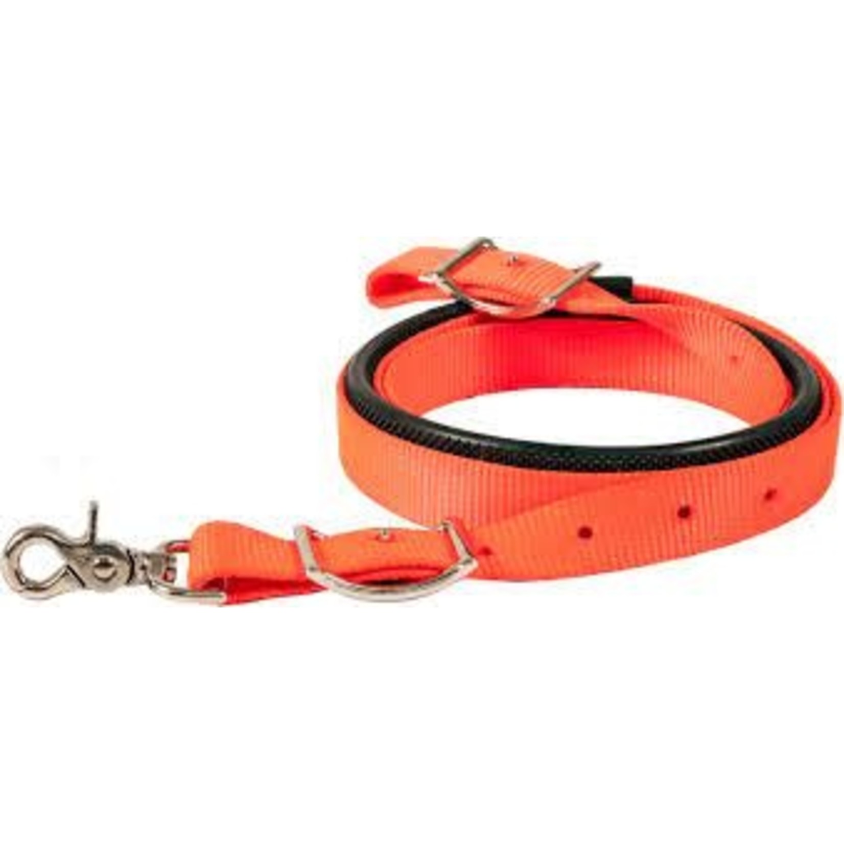 Mustang Nylon Barrel Rein with Rubber Grip - Lime Green