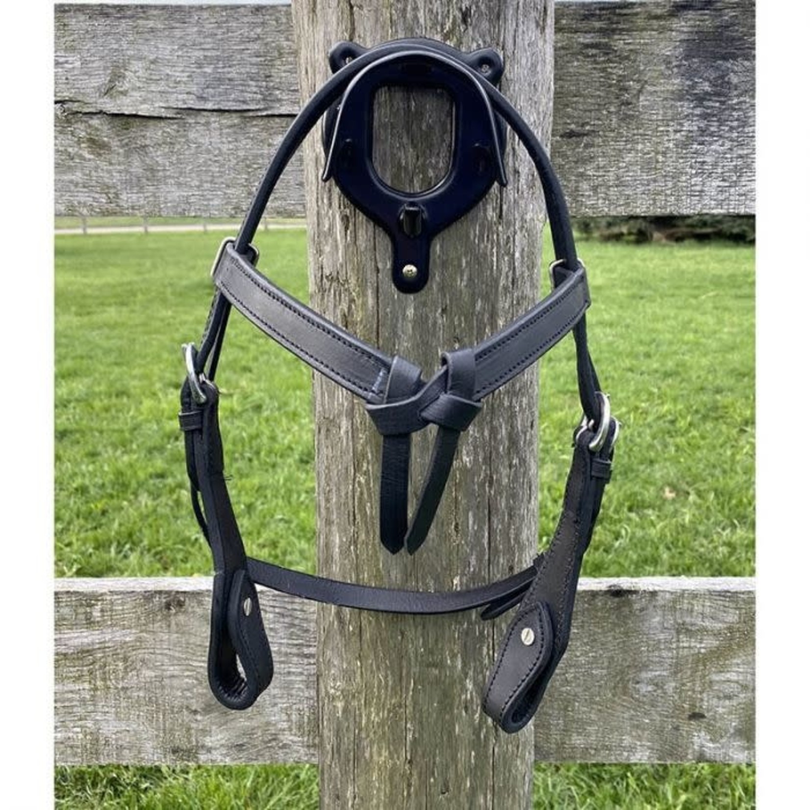 Western Rawhide Knotted Bridle with Reins - Mini, Black