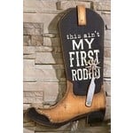 Wood Cowboy Boot Plaque