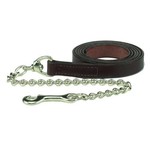 Western Rawhide Leather Lead with Nickel Plated Chain