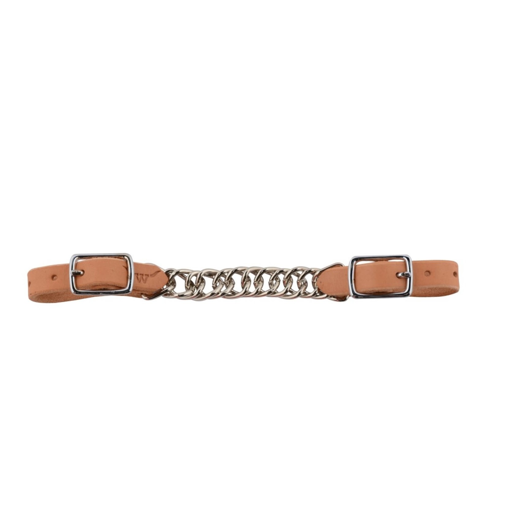 Western Rawhide Flat Curb Chain Strap