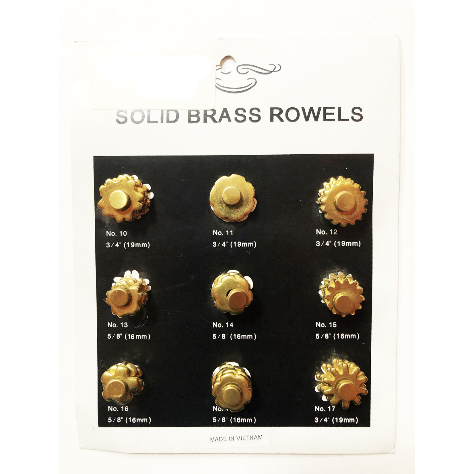Western Rawhide Rowel Card - Assorted Solid Brass - Singles