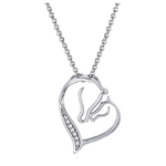AWST International Rhodium Plated Necklace Mare & Foal