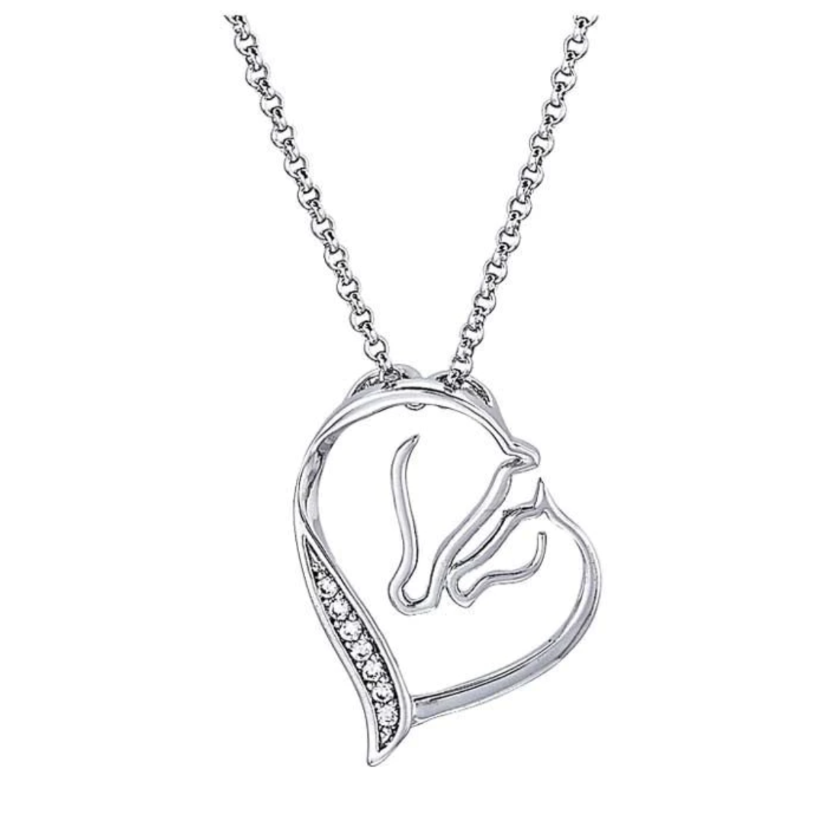 AWST International Rhodium Plated Necklace Mare & Foal