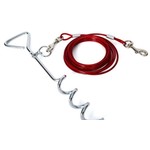 BUD'z Stake & Cable Tie-Out for Dogs - 15ft, Up To 60lbs Dog