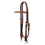 Western Rawhide Roughout & Buck Stitch Headstall & Breastcollar Set