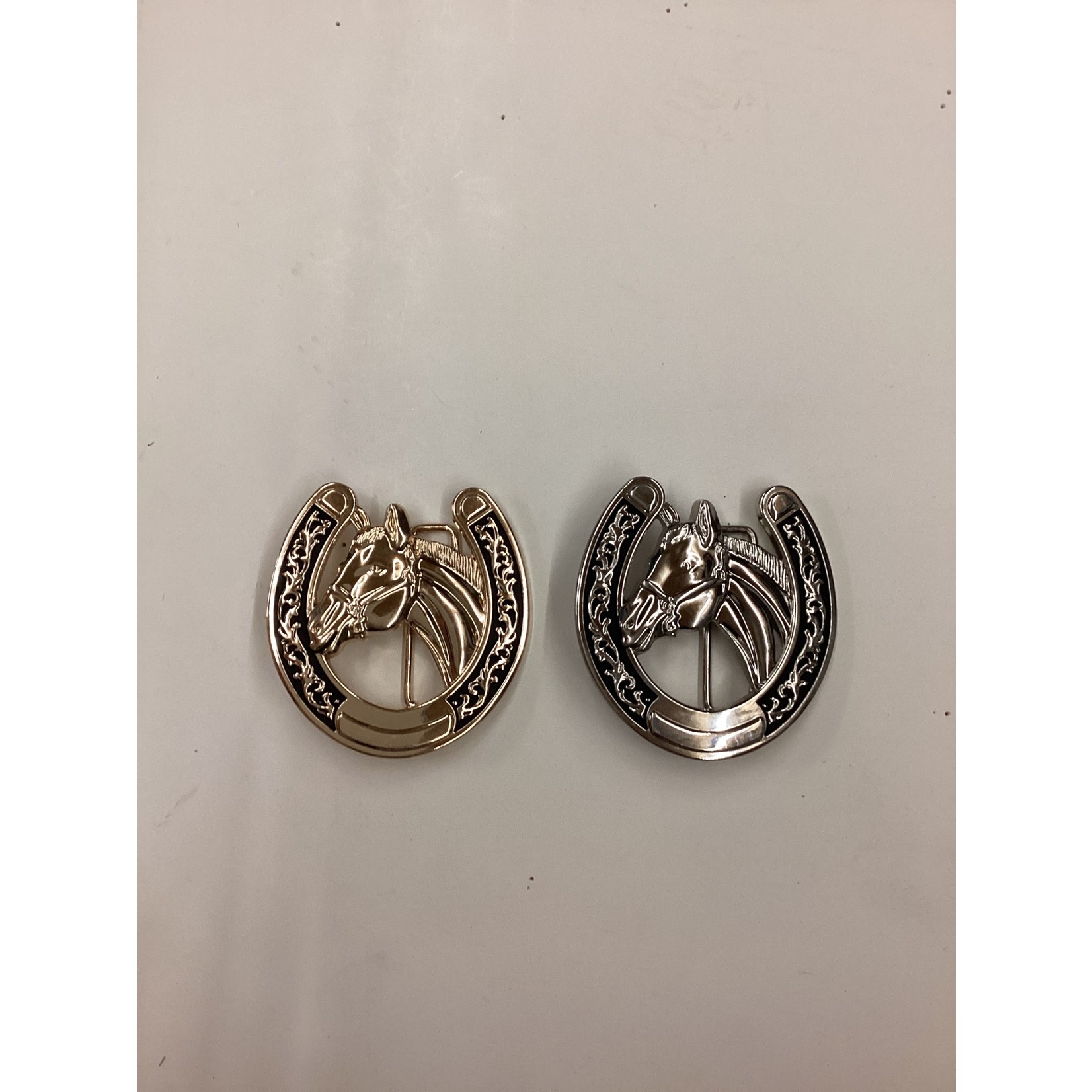 Modestone Plated Horse Head & Horse Shoe Buckle