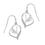 AWST International Rhodium Plated Earrings Mare/Foal