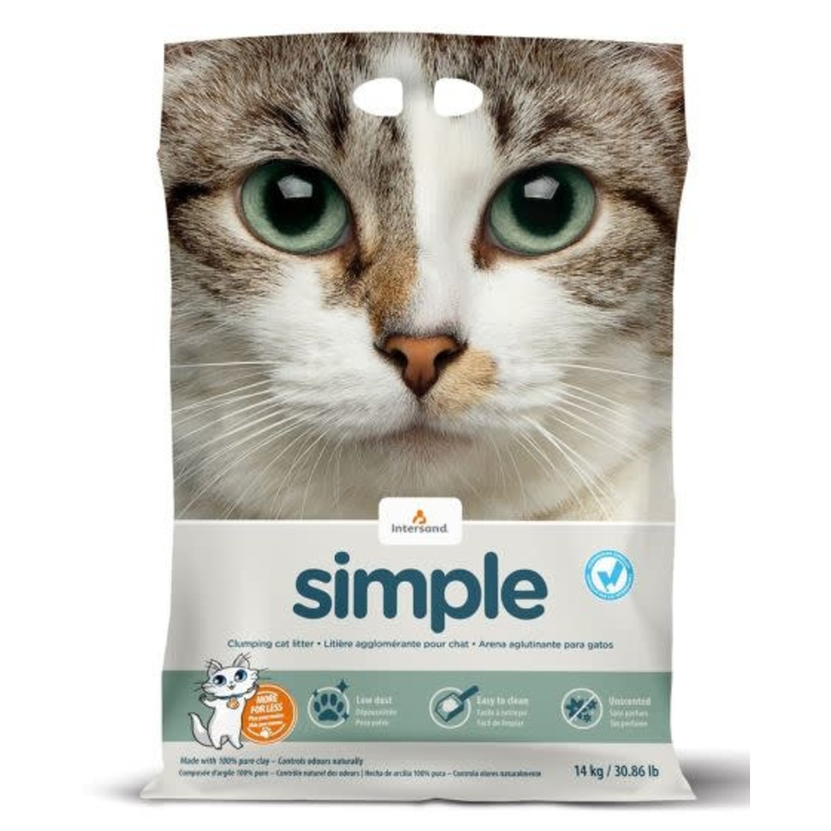 Intersand Simple Simple Clumping Cat Litter - 14kg