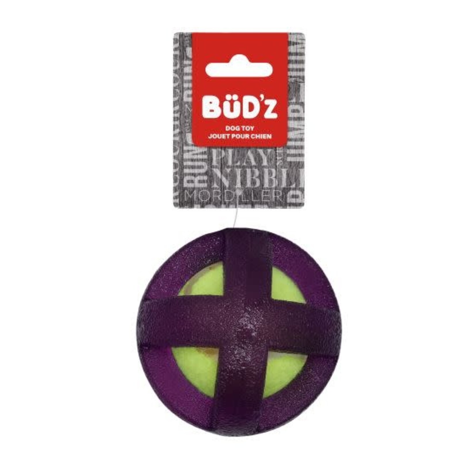 BUD'z BUD'z Rubber Dog Toy with Tennis Ball Insert - Purple