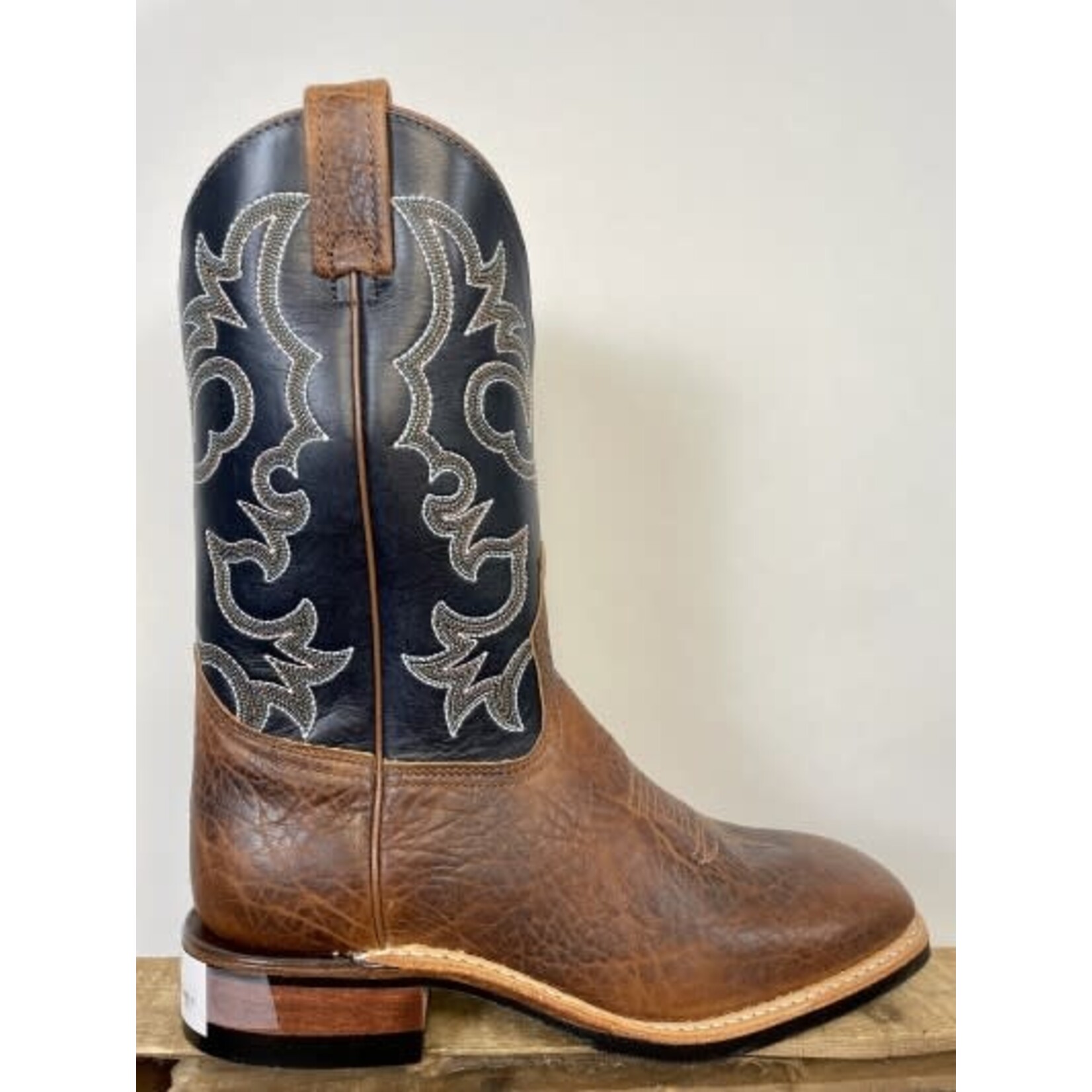 Brahma Boots 8617 Mens Brahma Roper Fine Rib Sole  Tan Bison