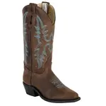Canada West Boots 3129 Ladies Dress Western Alamo Tan/Blue - 5 1/2"