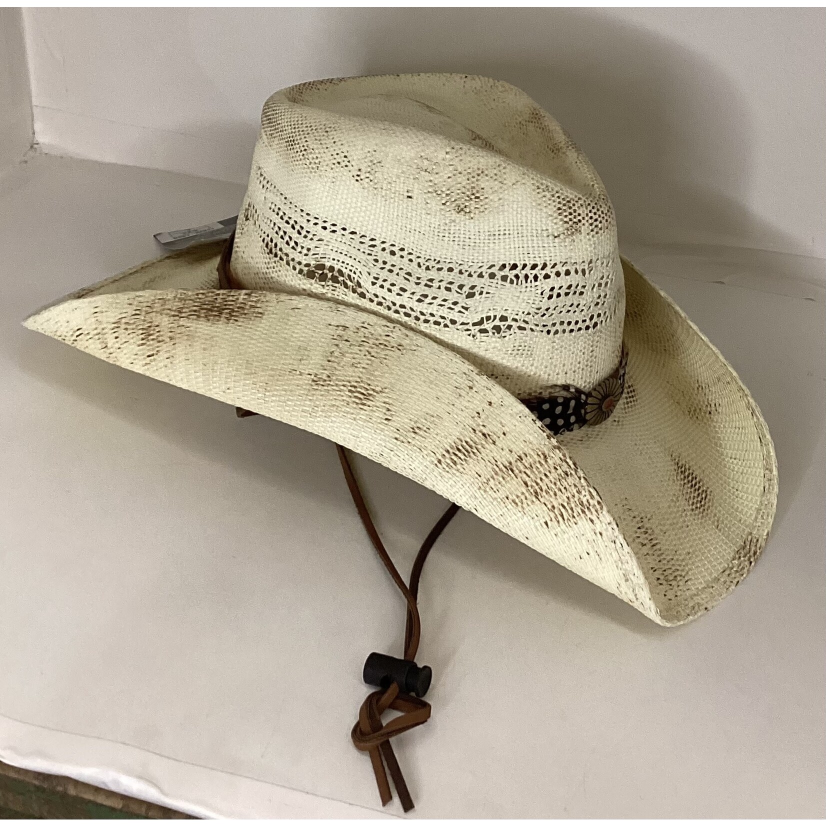 Modestone White Straw Hat -Smudge