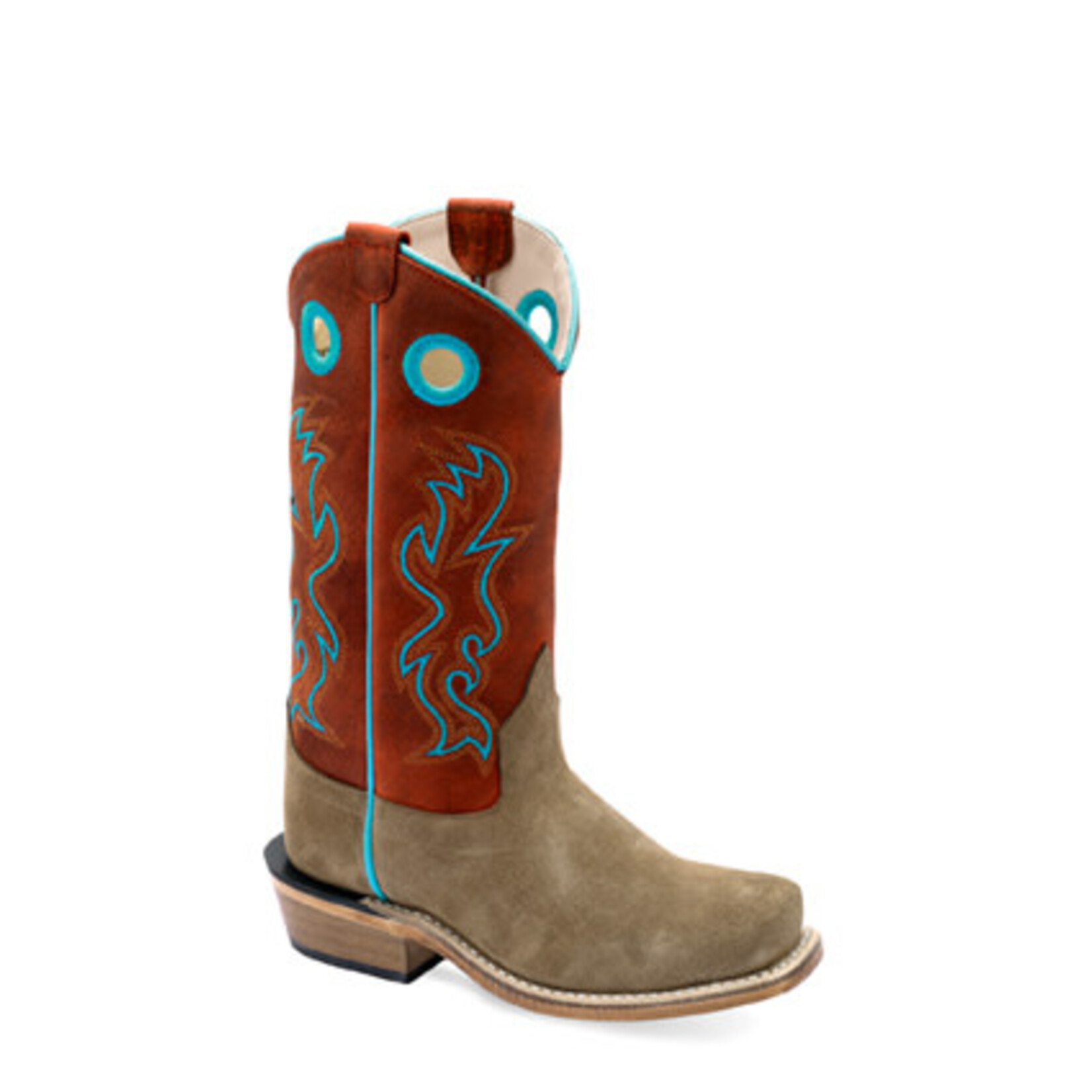 Old West 8206 Youth's Leather Medium Square Toe Boots