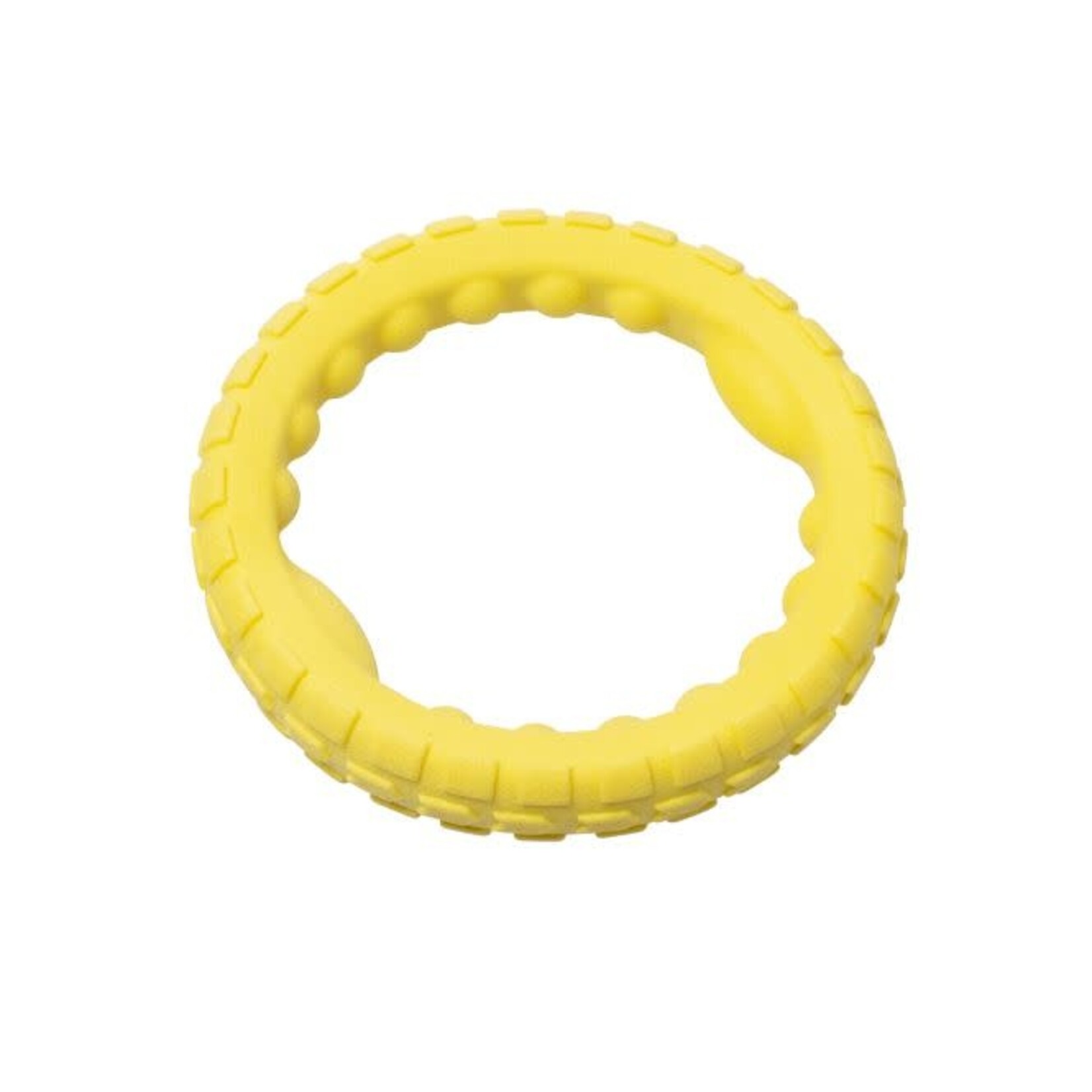BUD'z Bud'z Rubber Ring Foam Dog - Yellow; 7.5inches